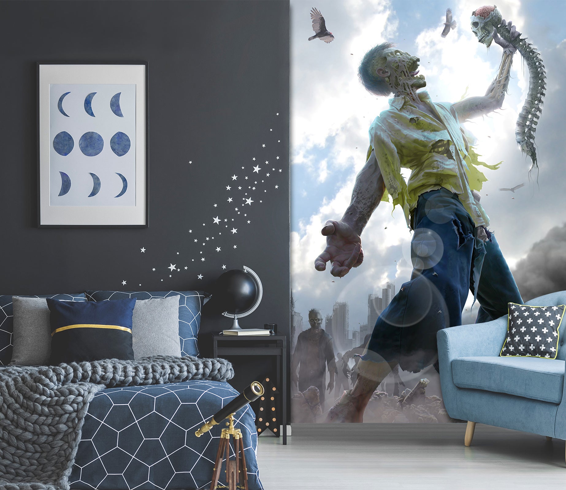 3D Monster Man Skeleton 5044 Tom Wood Wall Mural Wall Murals