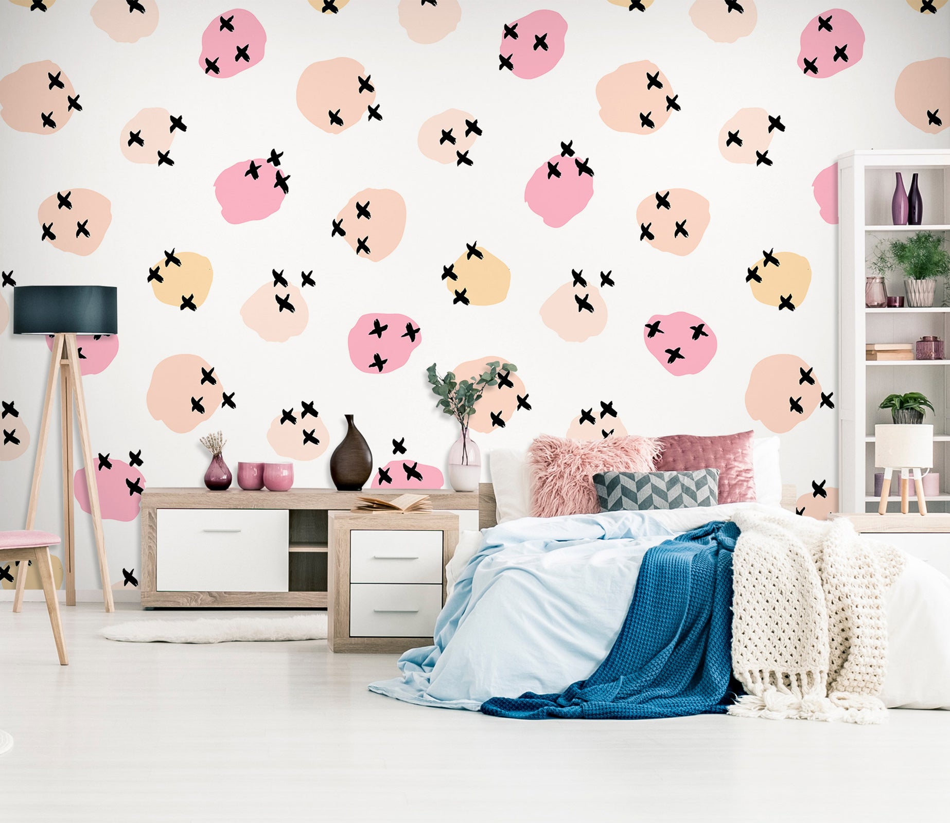 3D Pink Polka Dots 120133 Kashmira Jayaprakash Wall Mural Wall Murals