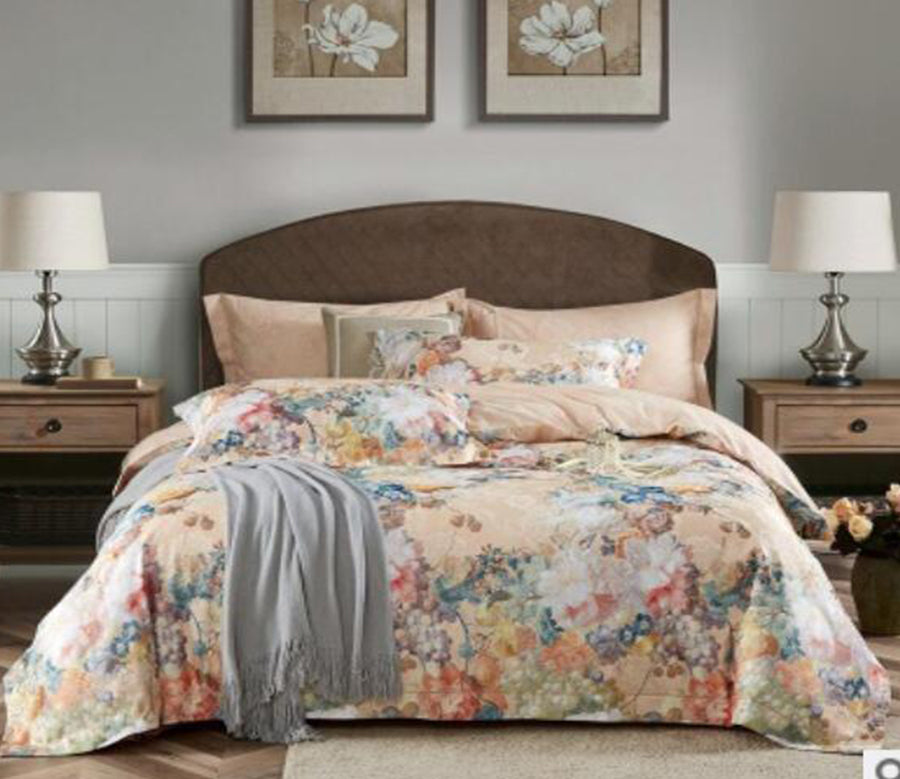 3D Beige Brown Flower Bush 14130 Bed Pillowcases Quilt