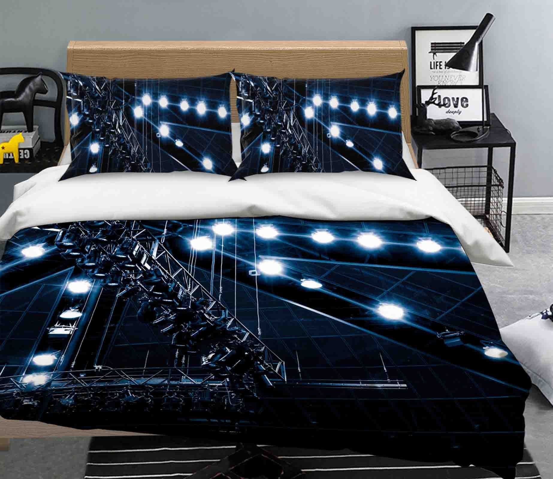 3D Night Light 2004 Noirblanc777 Bedding Bed Pillowcases Quilt Quiet Covers AJ Creativity Home 