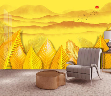 3D Golden Mountain River 1945 Wall Murals Wallpaper AJ Wallpaper 2 