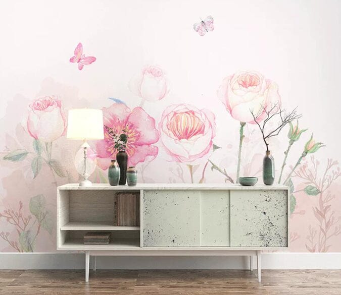 3D Flower Butterfly 1557 Wall Murals Wallpaper AJ Wallpaper 2 