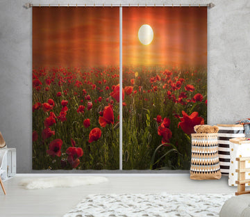 3D Sunset Garden 126 Marco Carmassi Curtain Curtains Drapes Curtains AJ Creativity Home 