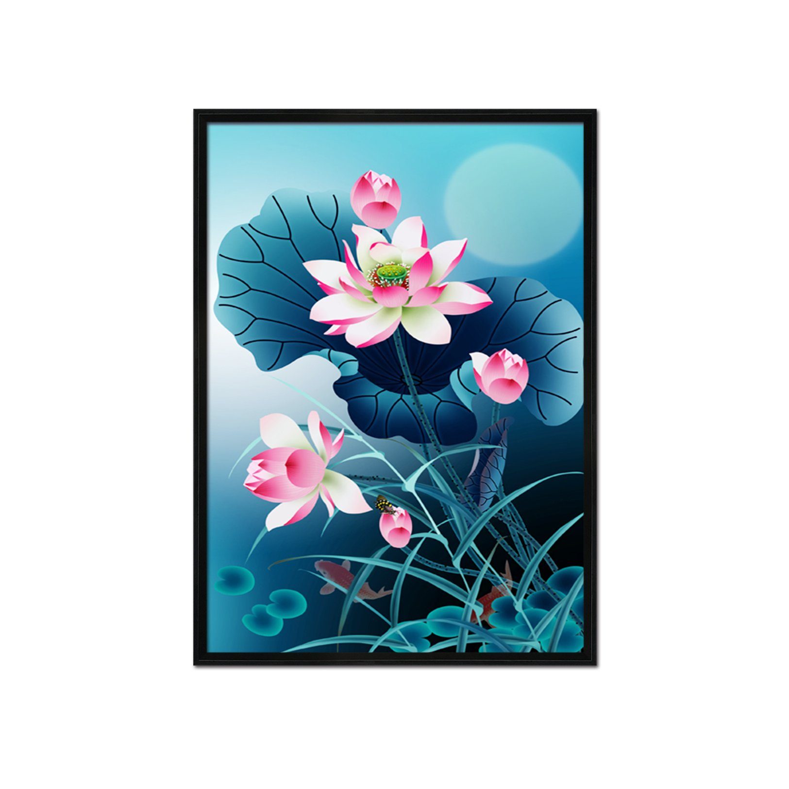 3D Lotus Pond 039 Fake Framed Print Painting Wallpaper AJ Creativity Home 