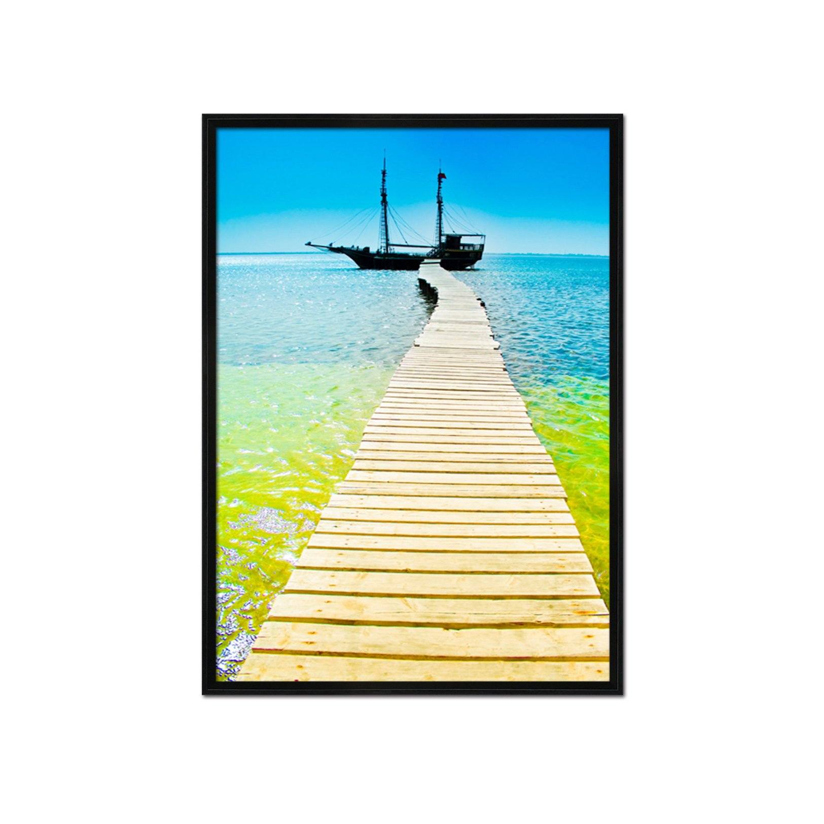 3D Wooden Bridge 007 Fake Framed Print Painting Wallpaper AJ Creativity Home 