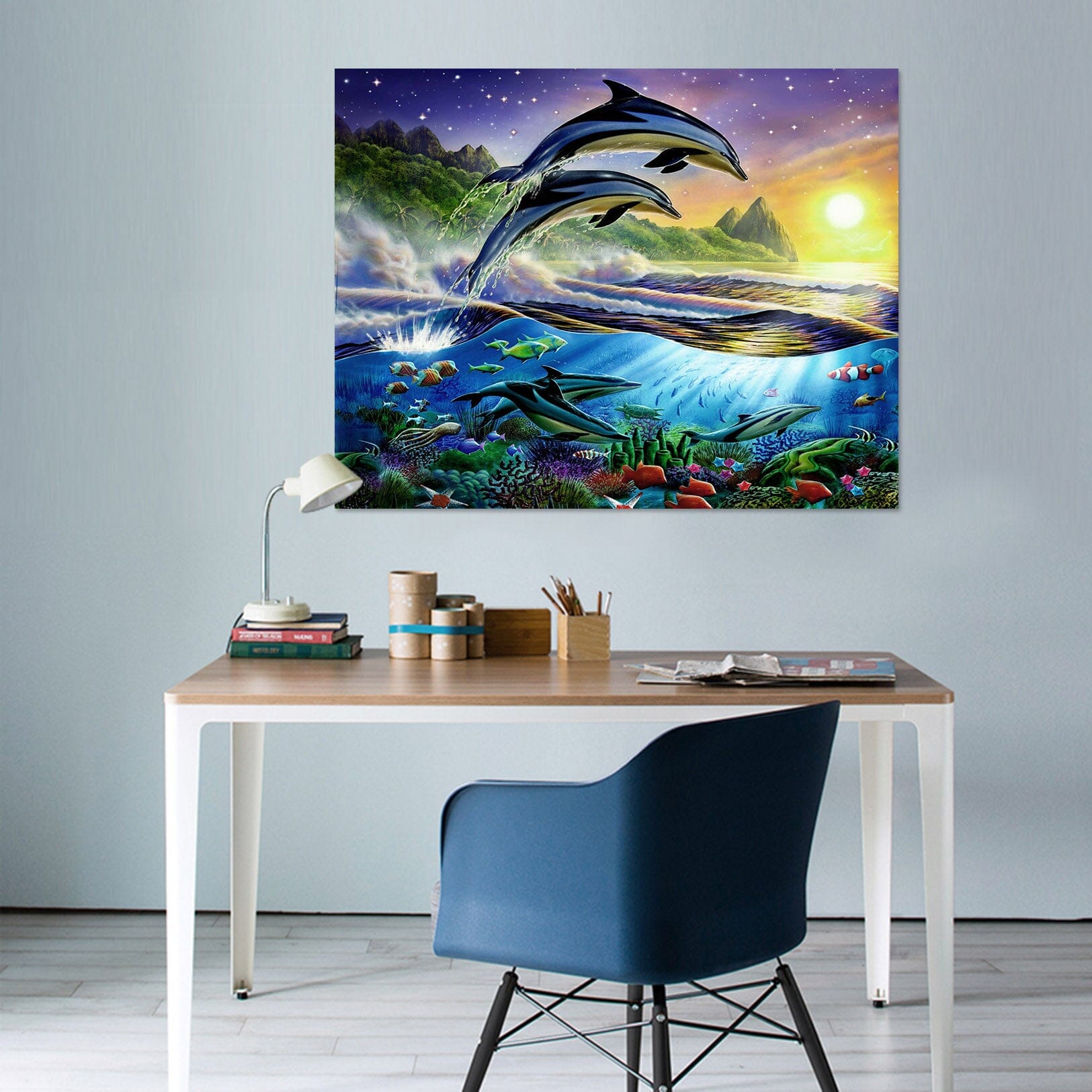 3D Painting Dolphin 001 Adrian Chesterman Wall Sticker Wallpaper AJ Wallpaper 2 