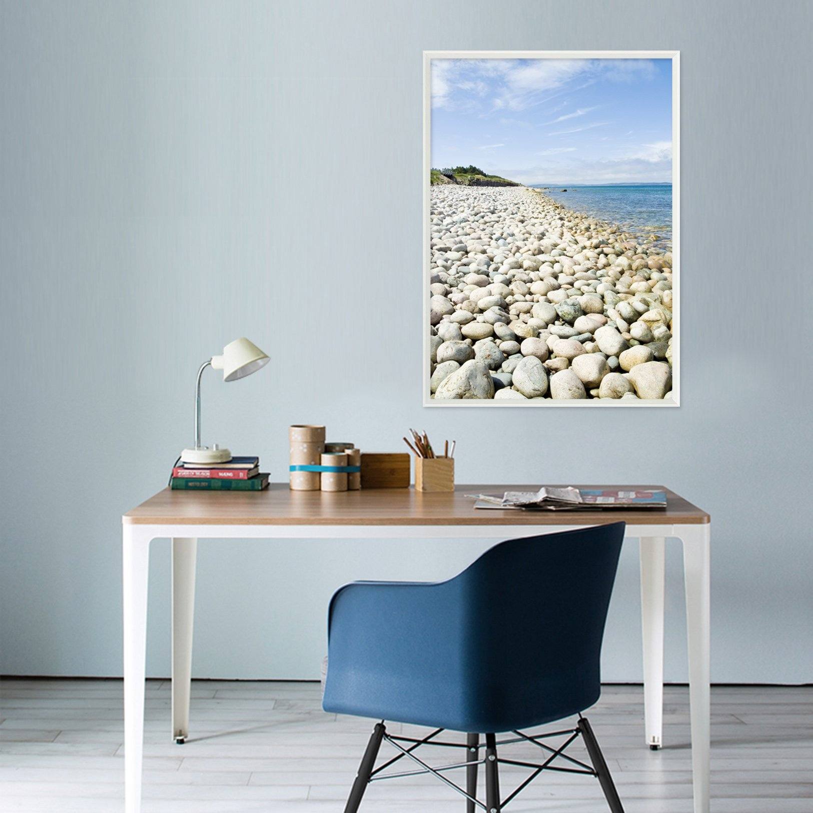 3D Stone Beach 038 Fake Framed Print Painting Wallpaper AJ Creativity Home 