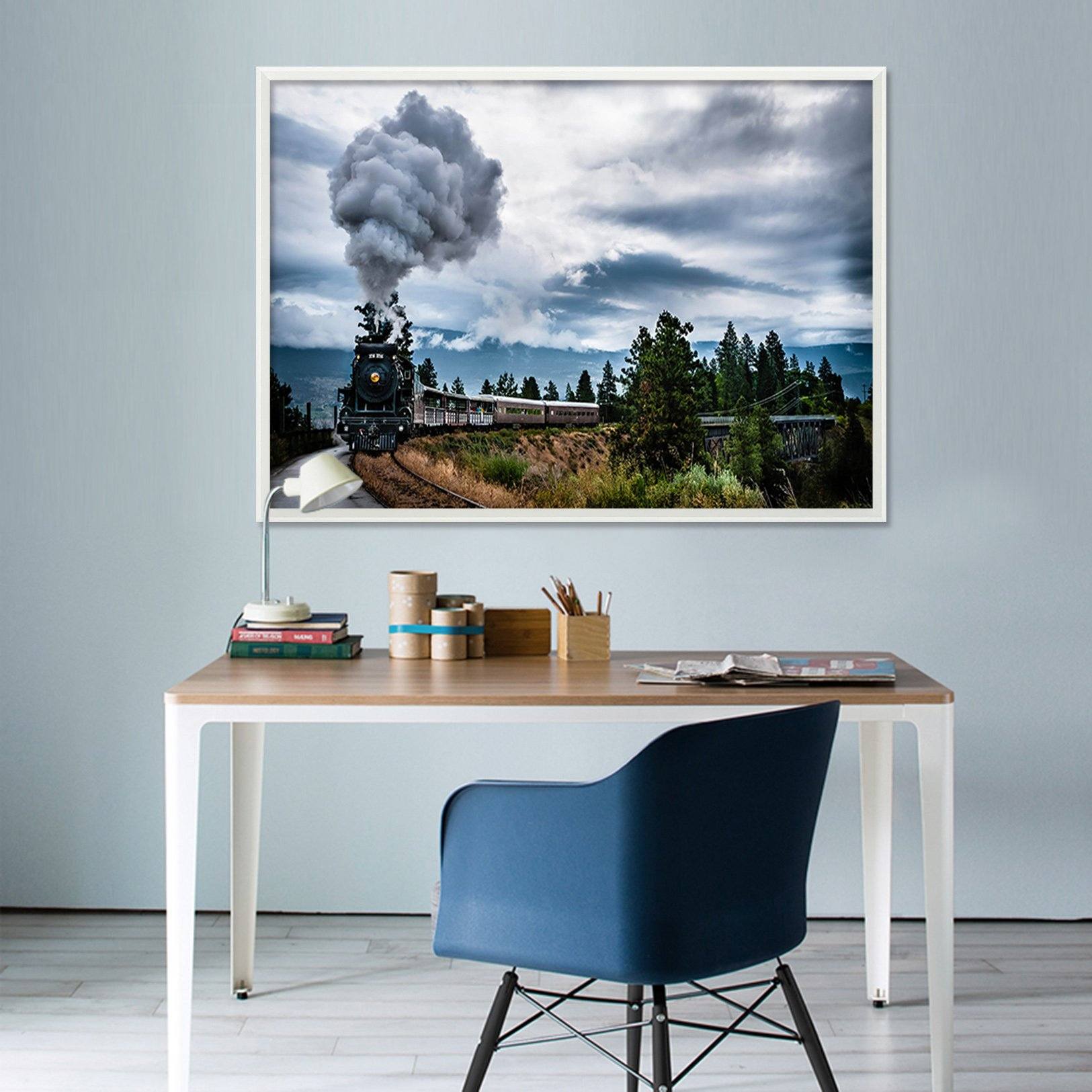 3D Long Train 132 Fake Framed Print Painting Wallpaper AJ Creativity Home 