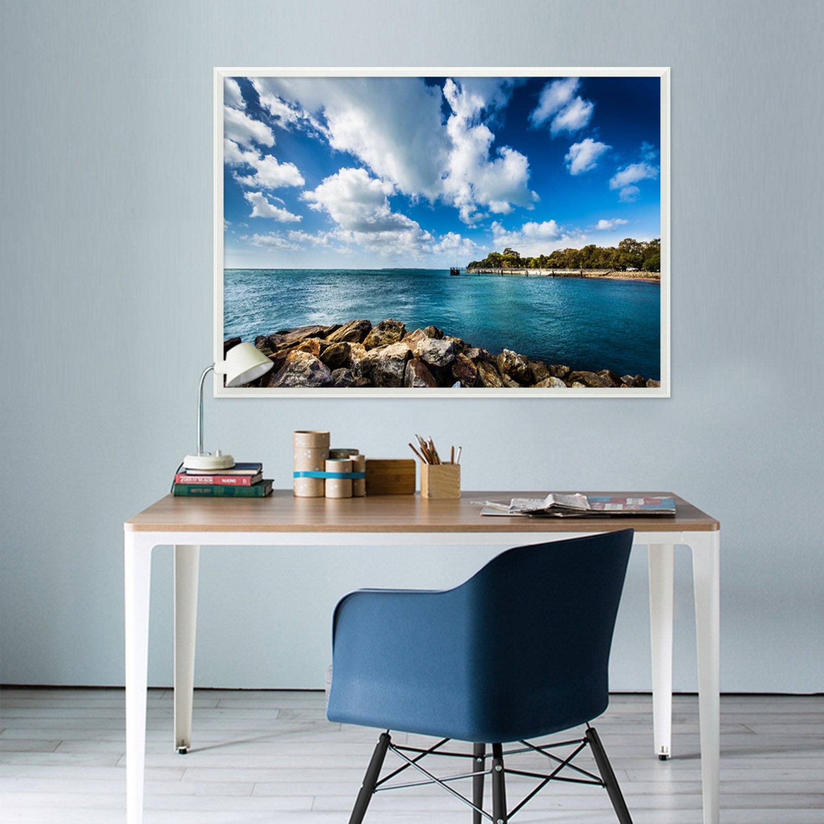 3D Beautiful Sea 002 Fake Framed Print Painting Wallpaper AJ Creativity Home 