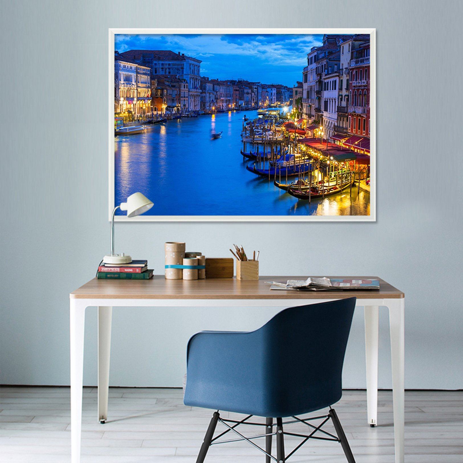 3D City Boat 052 Fake Framed Print Painting Wallpaper AJ Creativity Home 