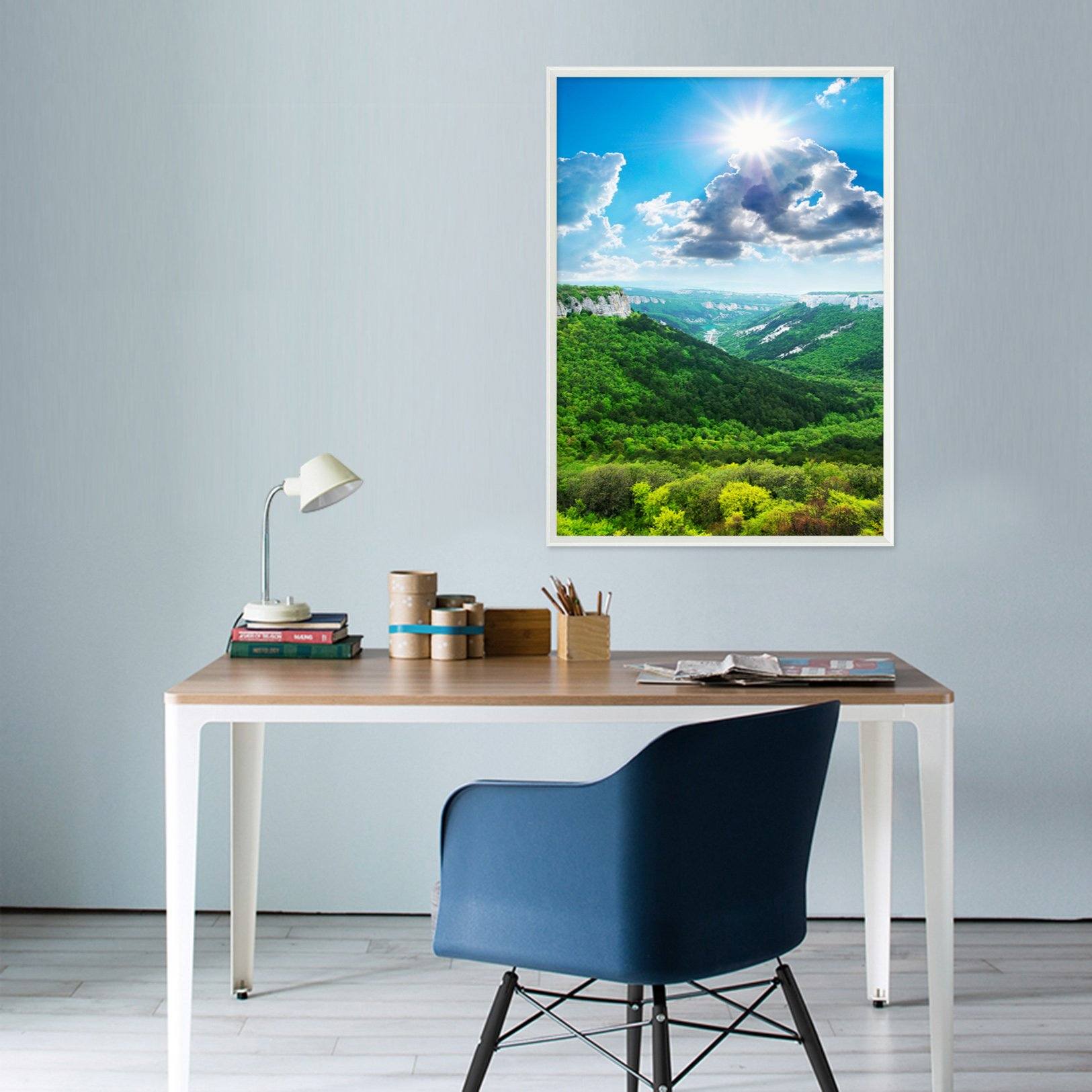 3D Forest Hill 034 Fake Framed Print Painting Wallpaper AJ Creativity Home 