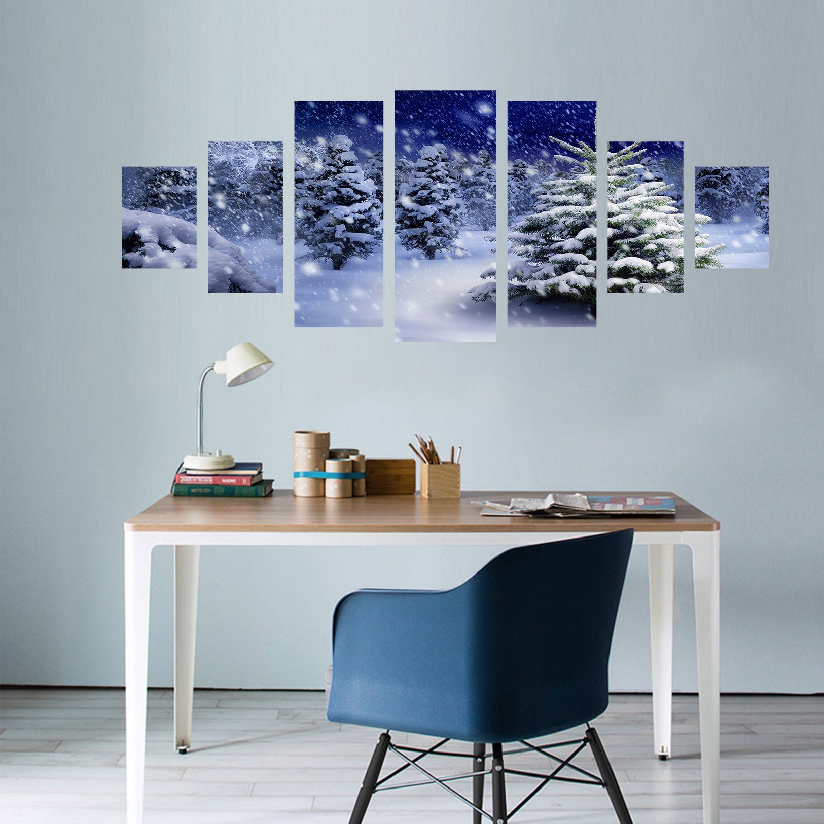 3D Snow Tree 155 Unframed Print Wallpaper Wallpaper AJ Wallpaper 
