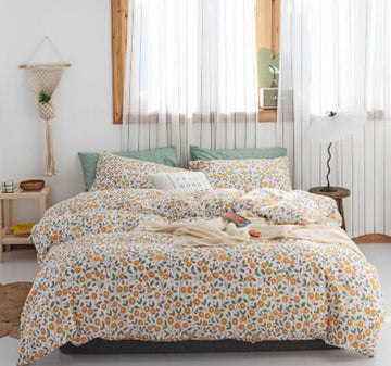 3D Yellow Floral 30335 Bed Pillowcases Quilt