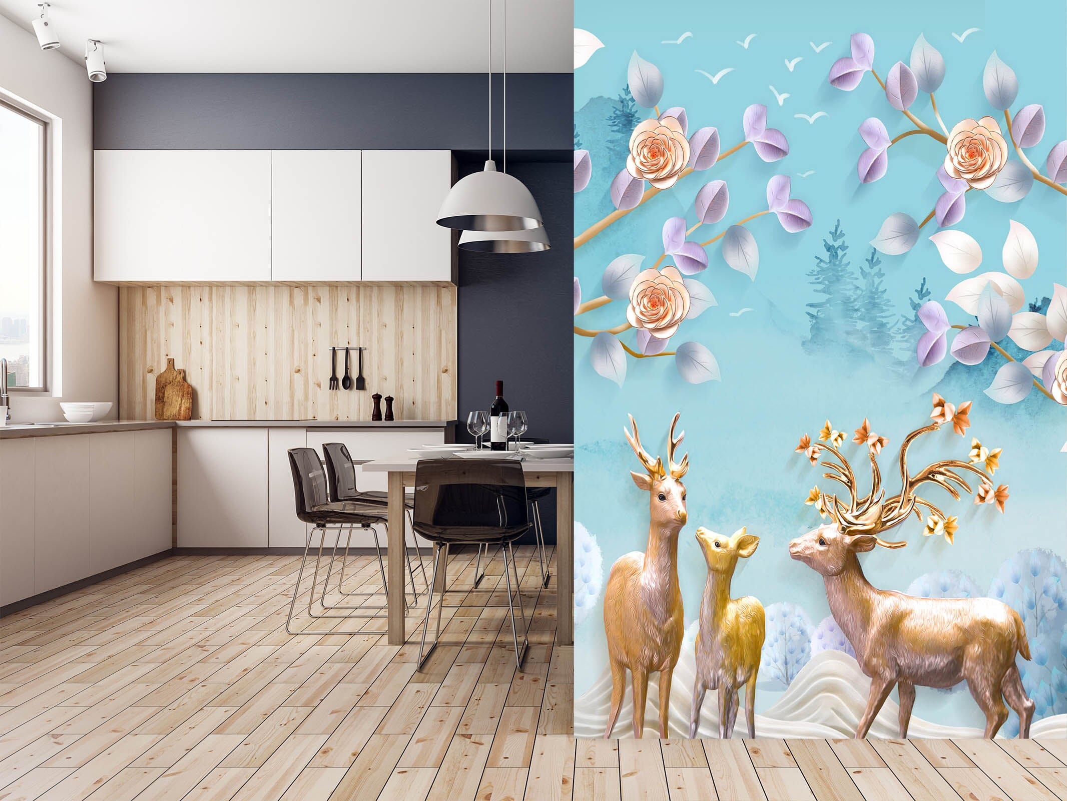 3D Forest Fawn 1832 Wall Murals Wallpaper AJ Wallpaper 2 