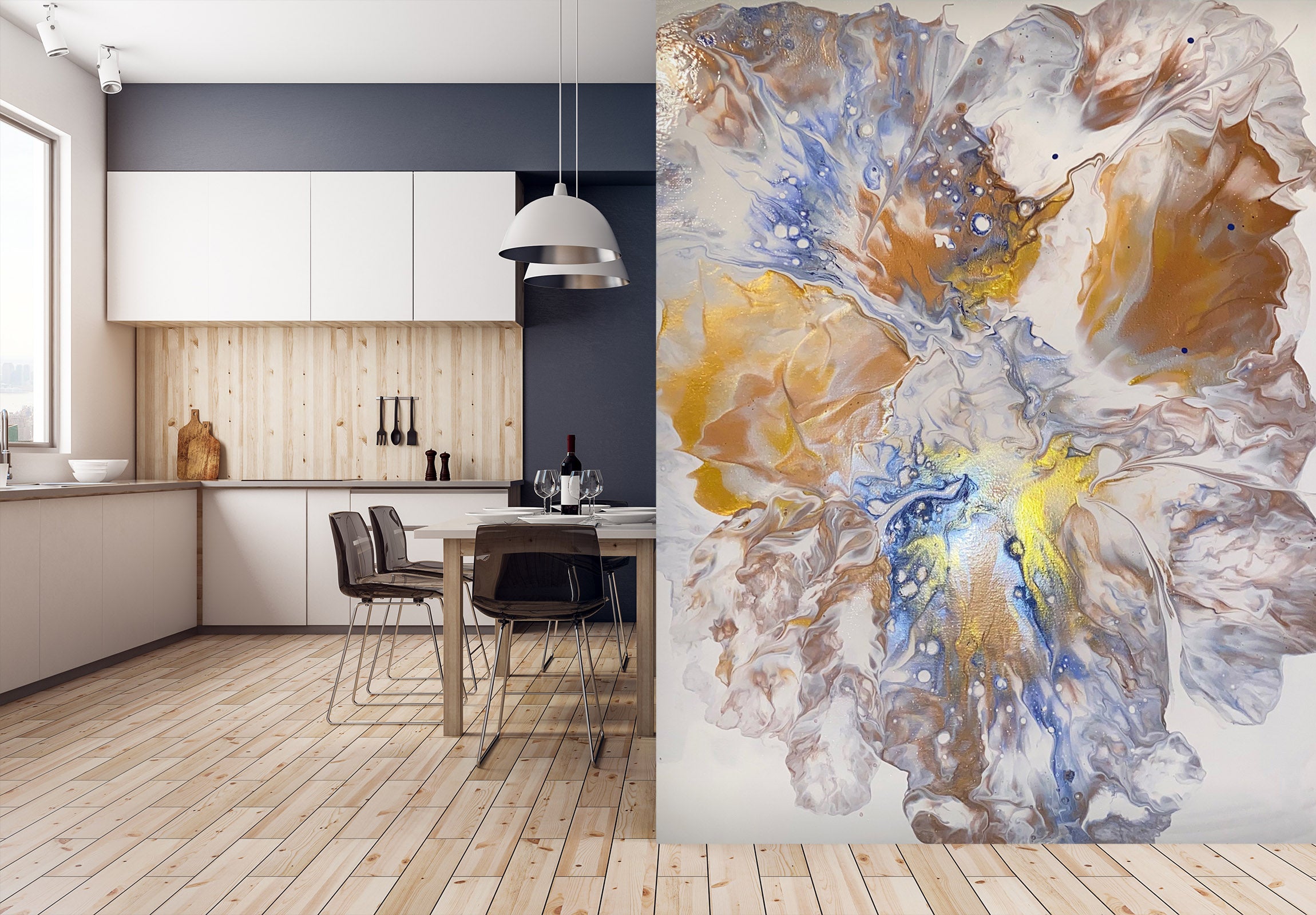 3D Flowers In Water 6899 Valerie Latrice Wall Mural Wall Murals