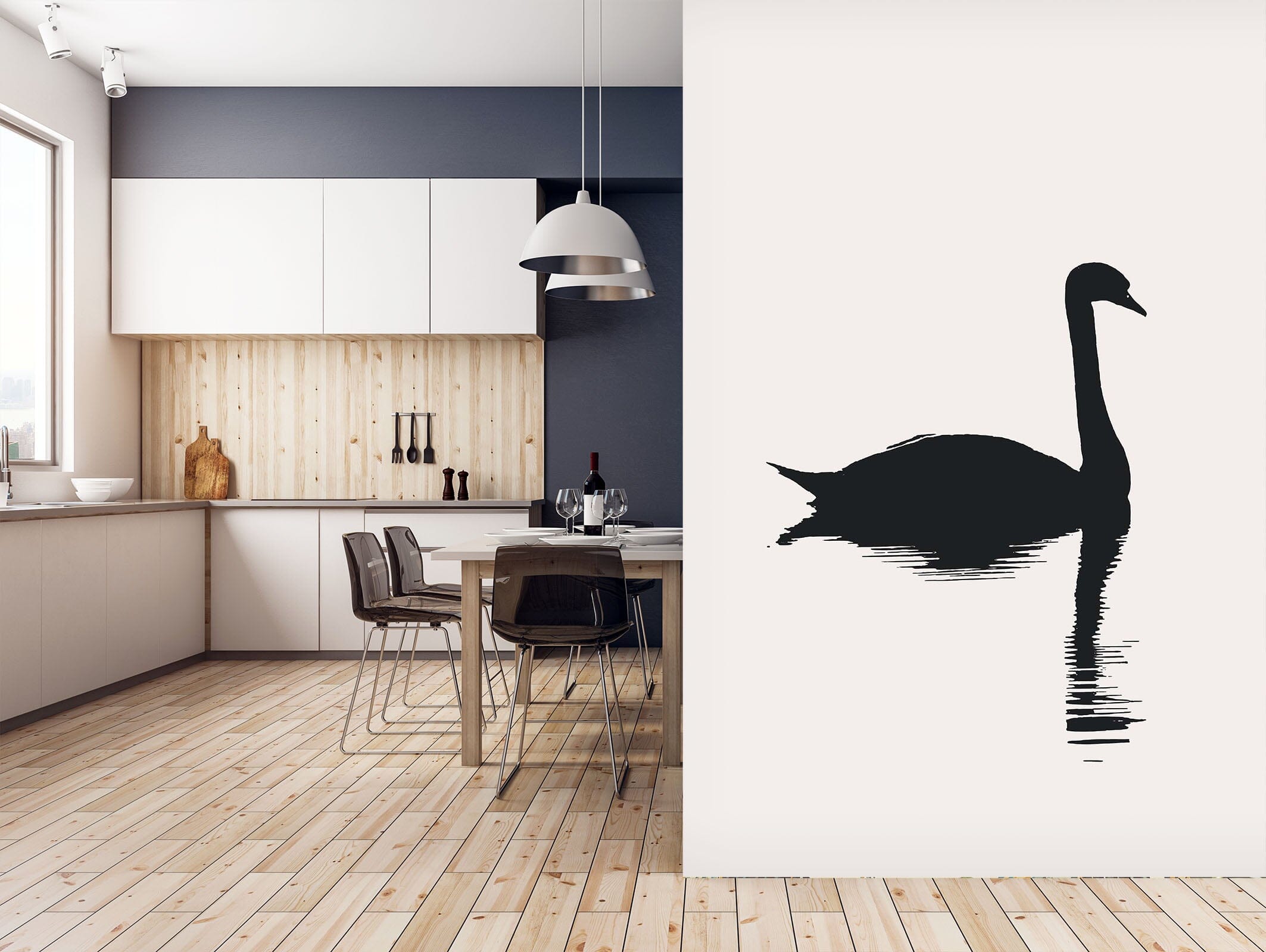 3D Lonely Swan 1527 Boris Draschoff Wall Mural Wall Murals Wallpaper AJ Wallpaper 2 