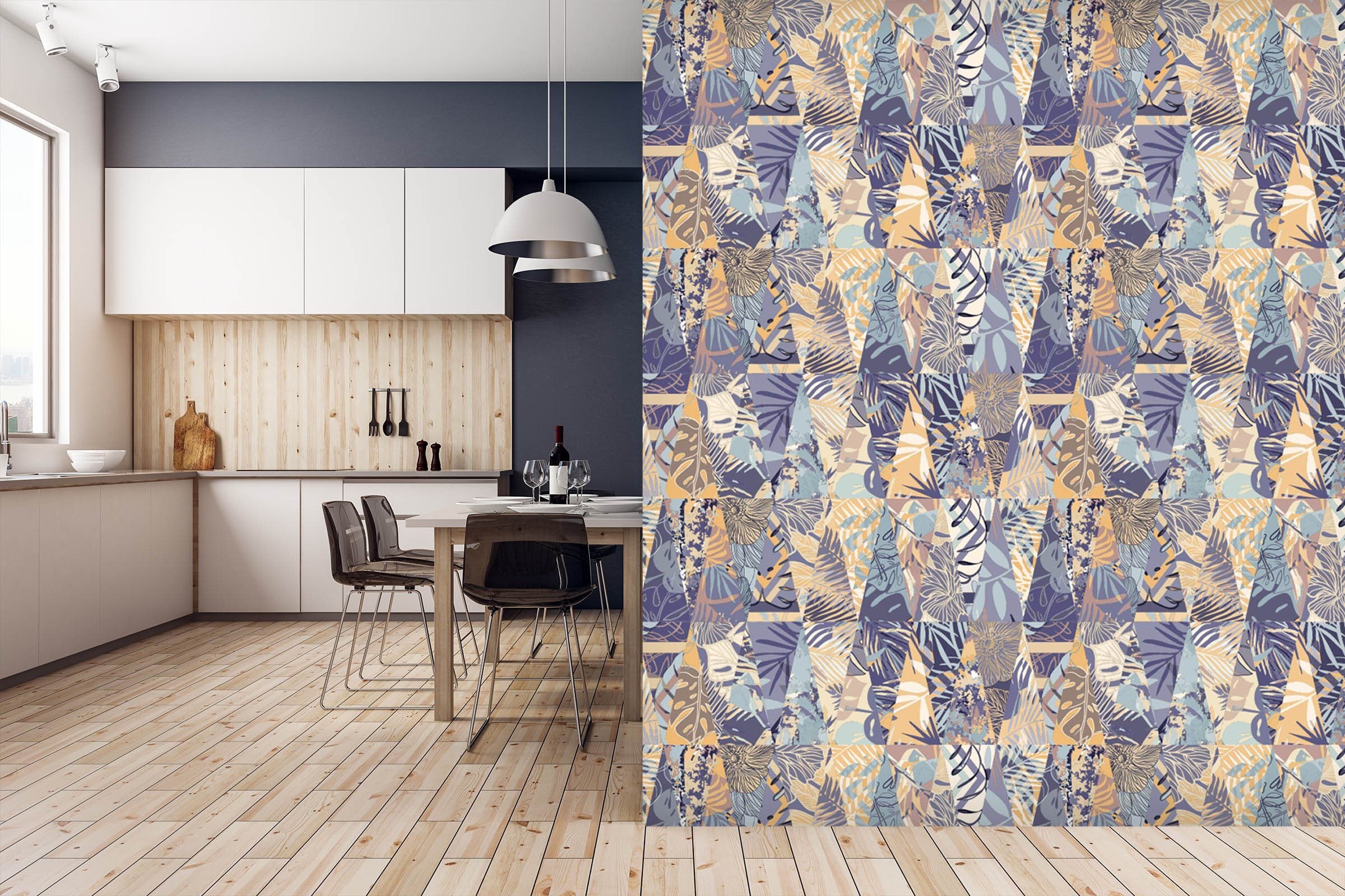3D Flower And Leaf 032 Marble Tile Texture Wallpaper AJ Wallpaper 2 