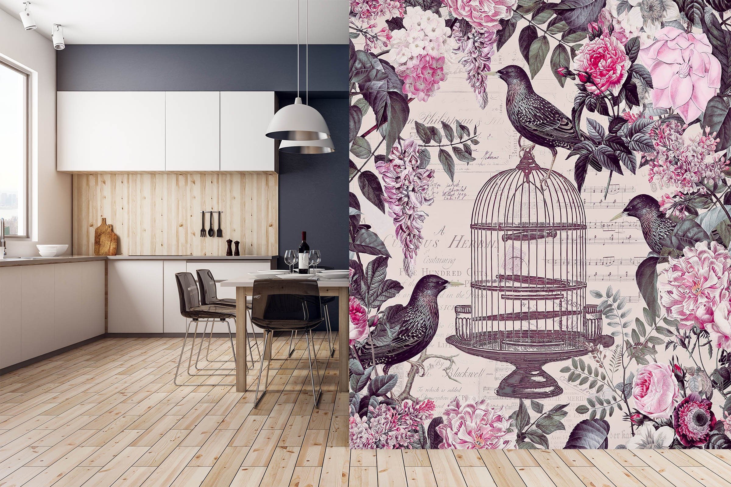 3D Birdcage And Flowers 1439 Andrea haase Wall Mural Wall Murals Wallpaper AJ Wallpaper 2 