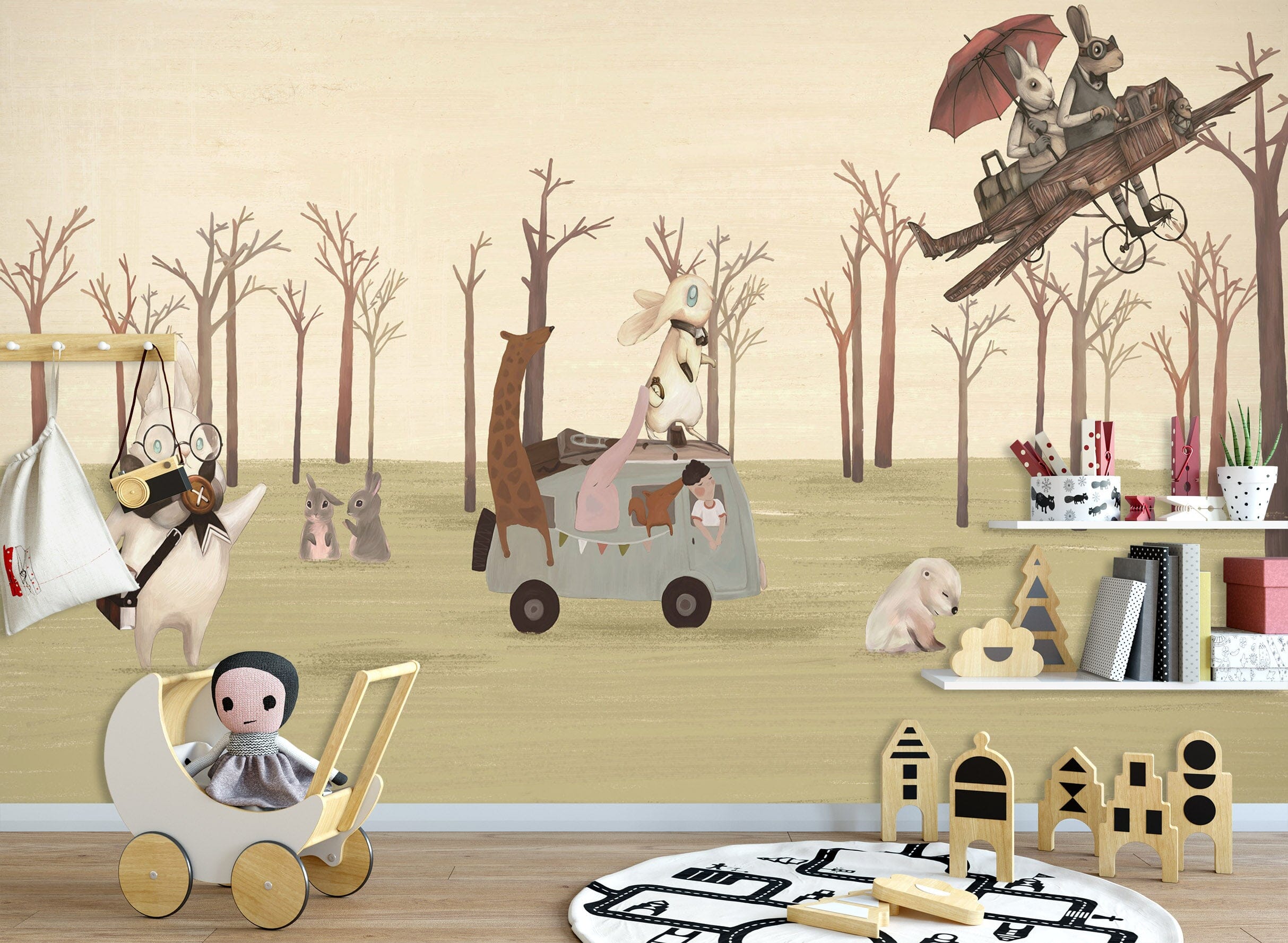 3D Forest Picnic 012 Wall Murals Wallpaper AJ Wallpaper 2 