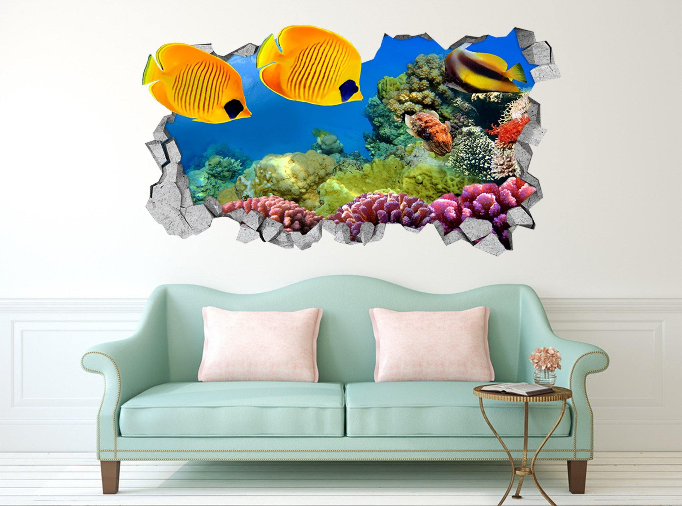 3D Bright Ocean World 148 Broken Wall Murals Wallpaper AJ Wallpaper 