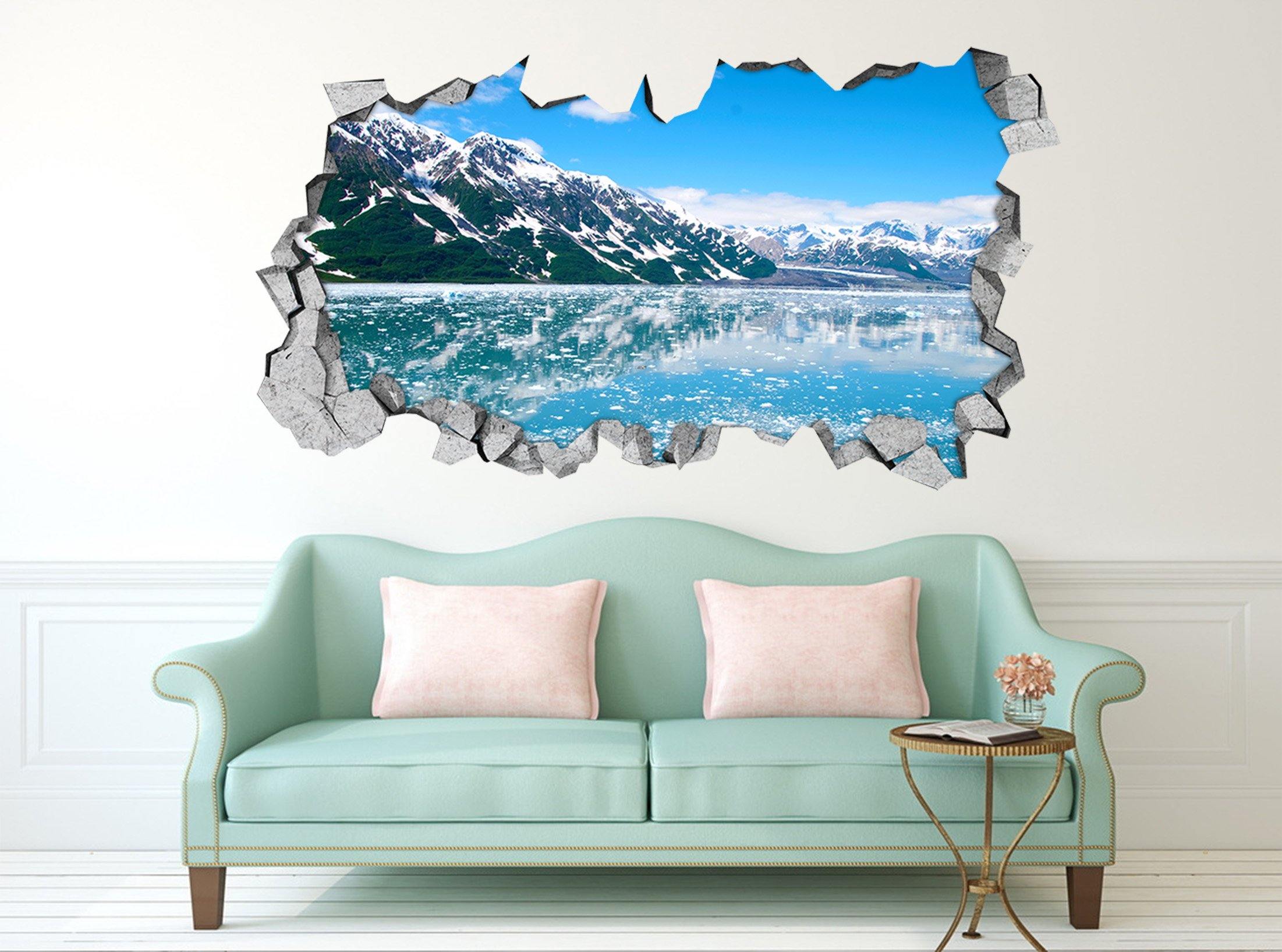 3D Snow Lake 130 Broken Wall Murals Wallpaper AJ Wallpaper 