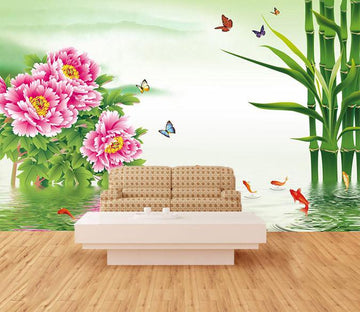 3D Fresh green bamboo flower Wallpaper AJ Wallpaper 1 