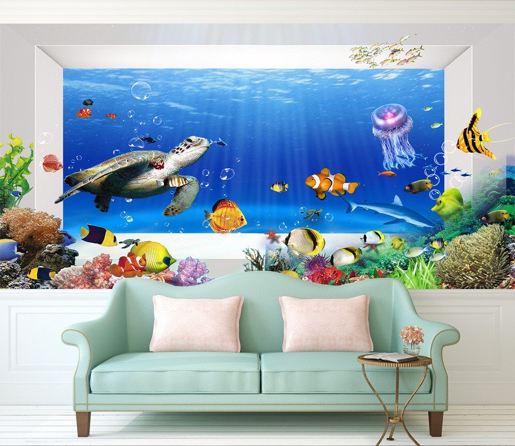 3D Seabed Turtle 627 Wallpaper AJ Wallpaper 