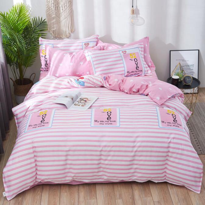3D Pink Horizontal Stripes 3113 Bed Pillowcases Quilt