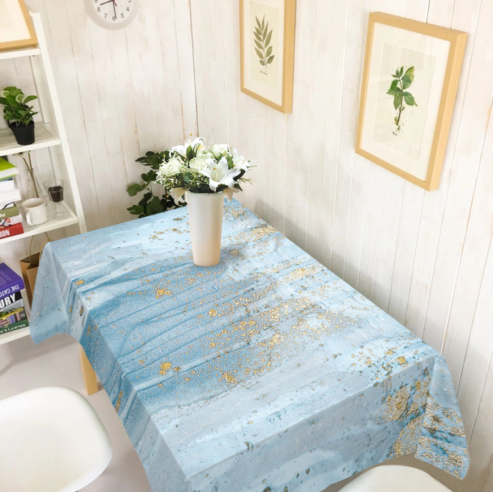 3D Silver Blue Smear 62 Tablecloths Wallpaper AJ Wallpaper 