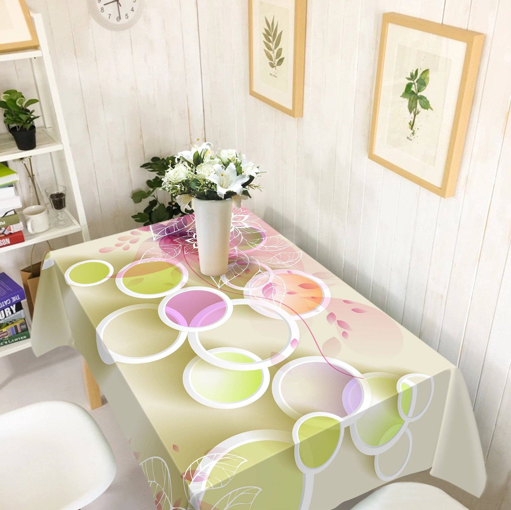 3D Flowers Rings Pattern 95 Tablecloths Wallpaper AJ Wallpaper 