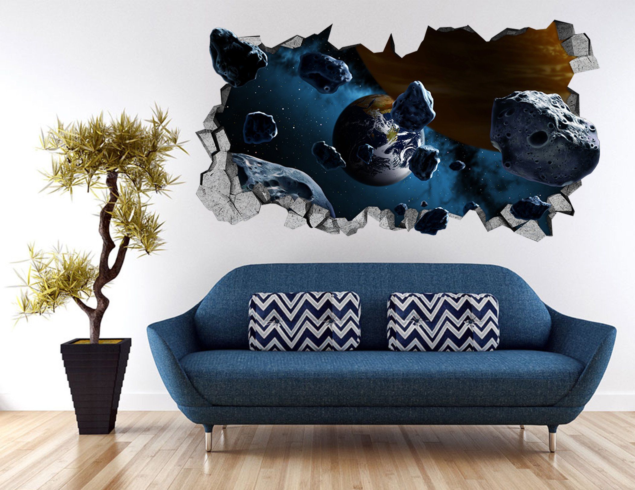 3D Space Stones 17 Broken Wall Murals Wallpaper AJ Wallpaper 