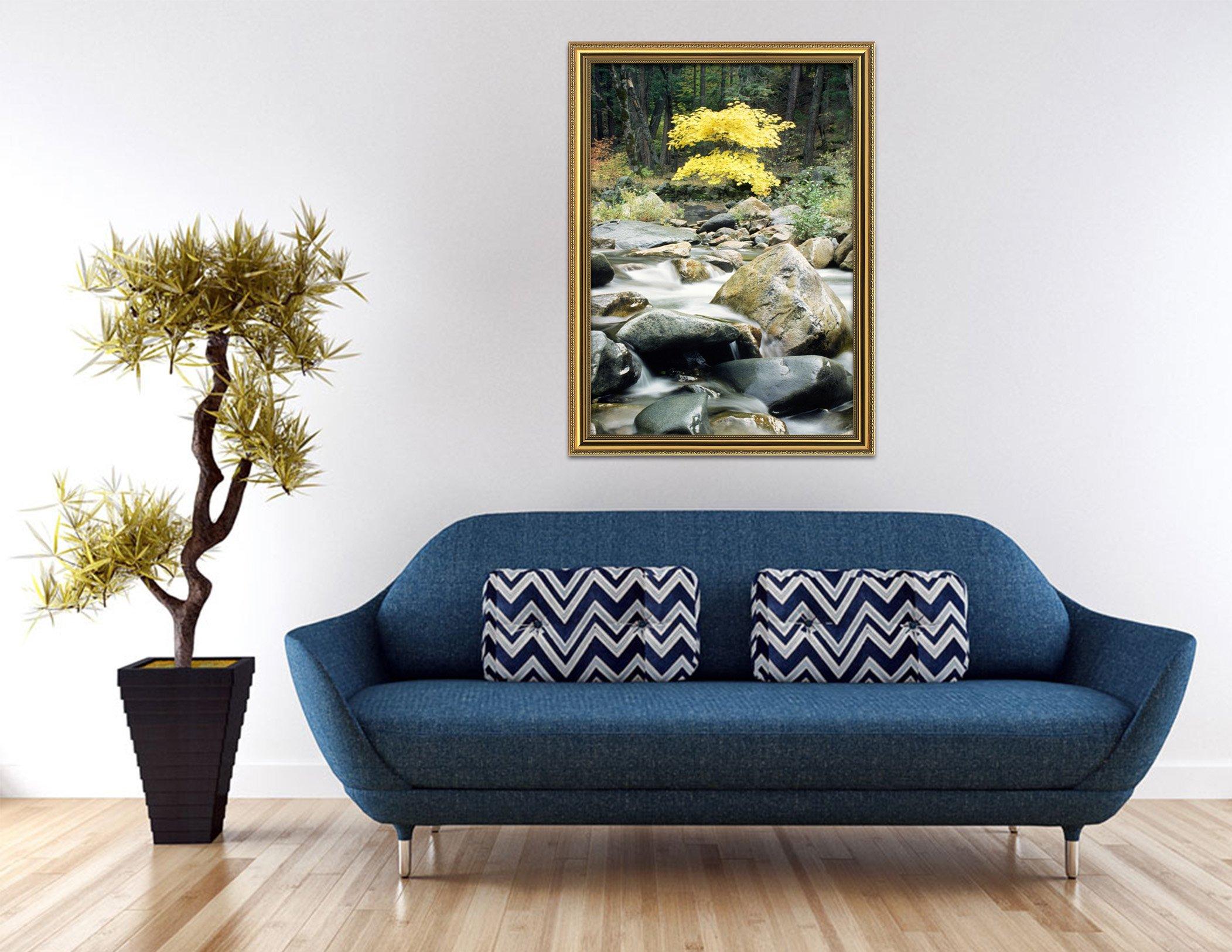 3D Stone River 009 Fake Framed Print Painting Wallpaper AJ Creativity Home 