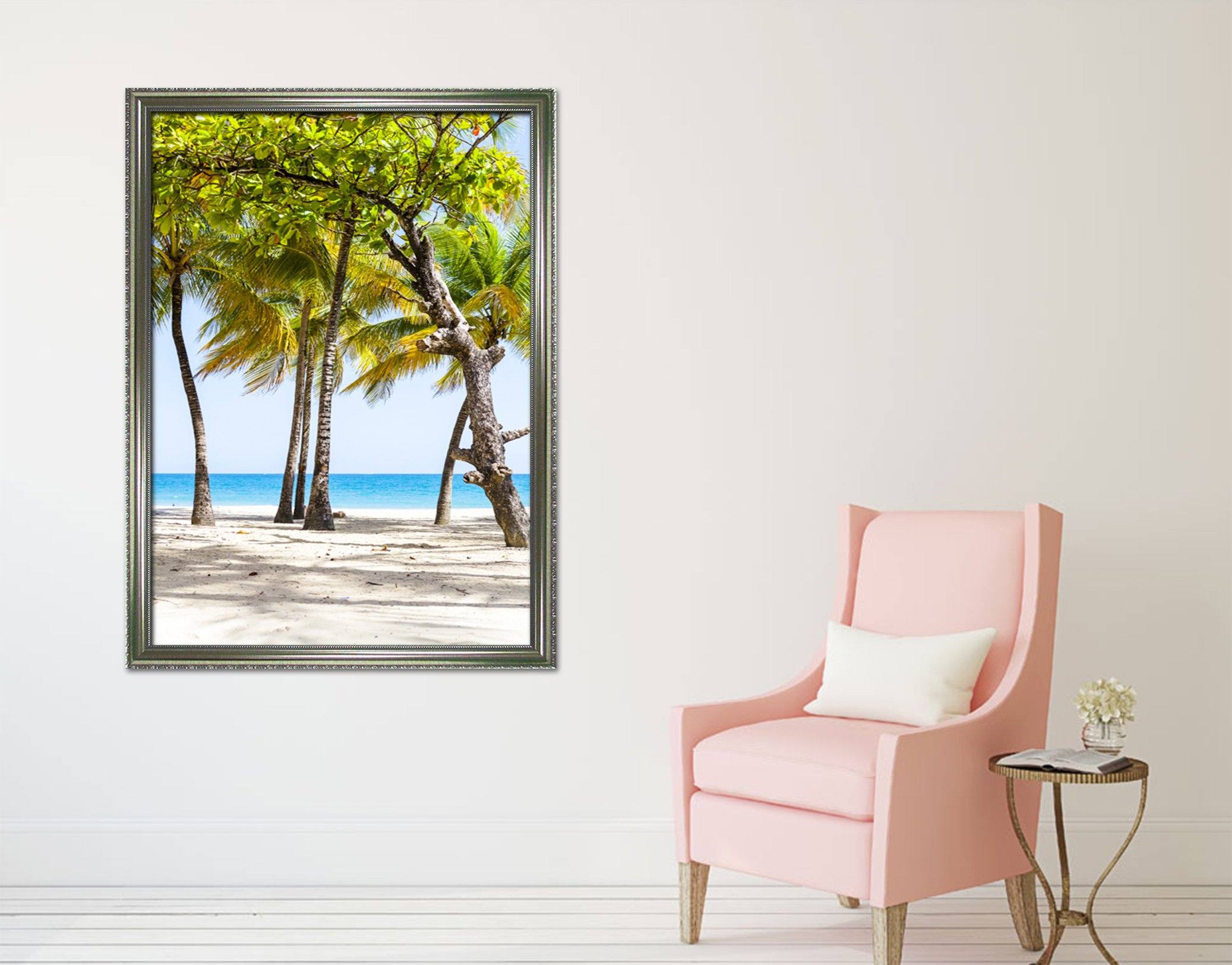 3D Seaside Tree 043 Fake Framed Print Painting Wallpaper AJ Creativity Home 
