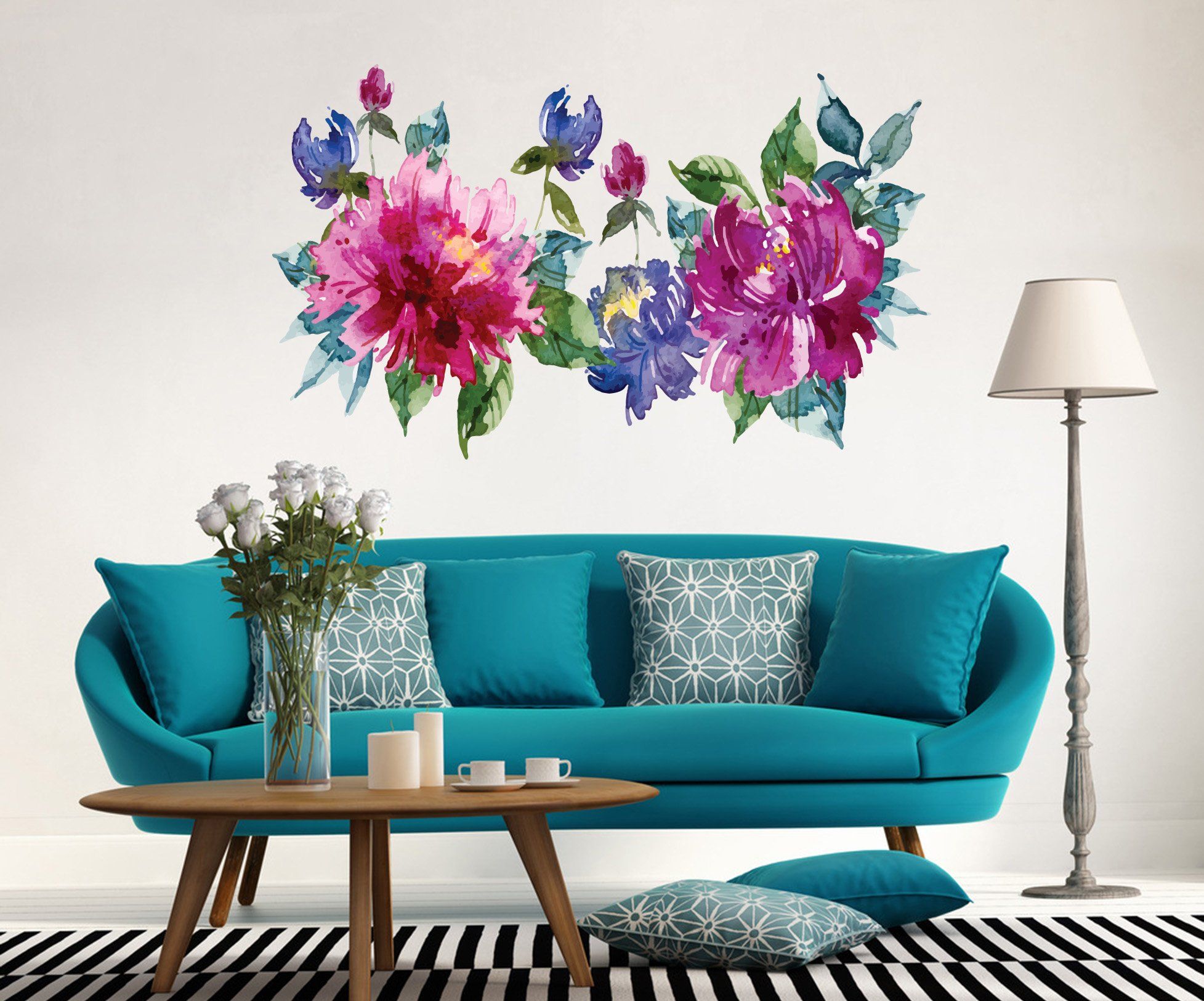 3D Abstract Ink Flower 201 Wall Stickers Wallpaper AJ Wallpaper 