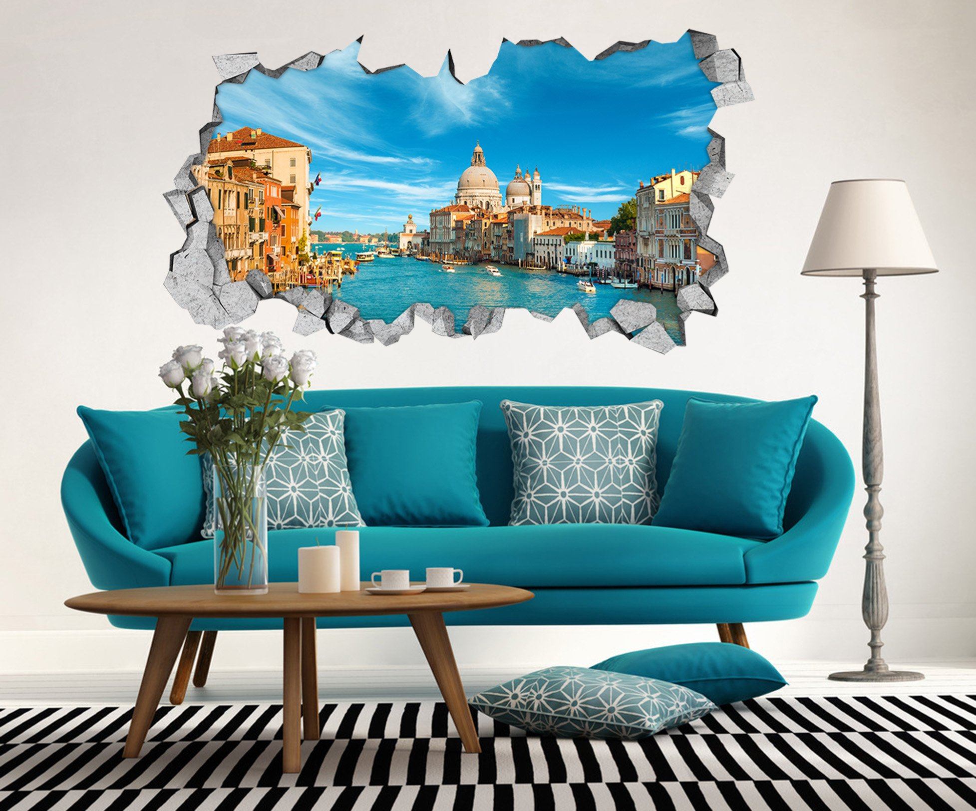 3D Sunny Venice Scenery 019 Broken Wall Murals Wallpaper AJ Wallpaper 