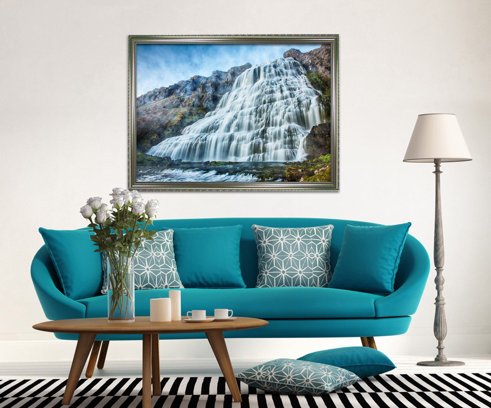 3D Mountain Stream 166 Fake Framed Print Painting Wallpaper AJ Creativity Home 