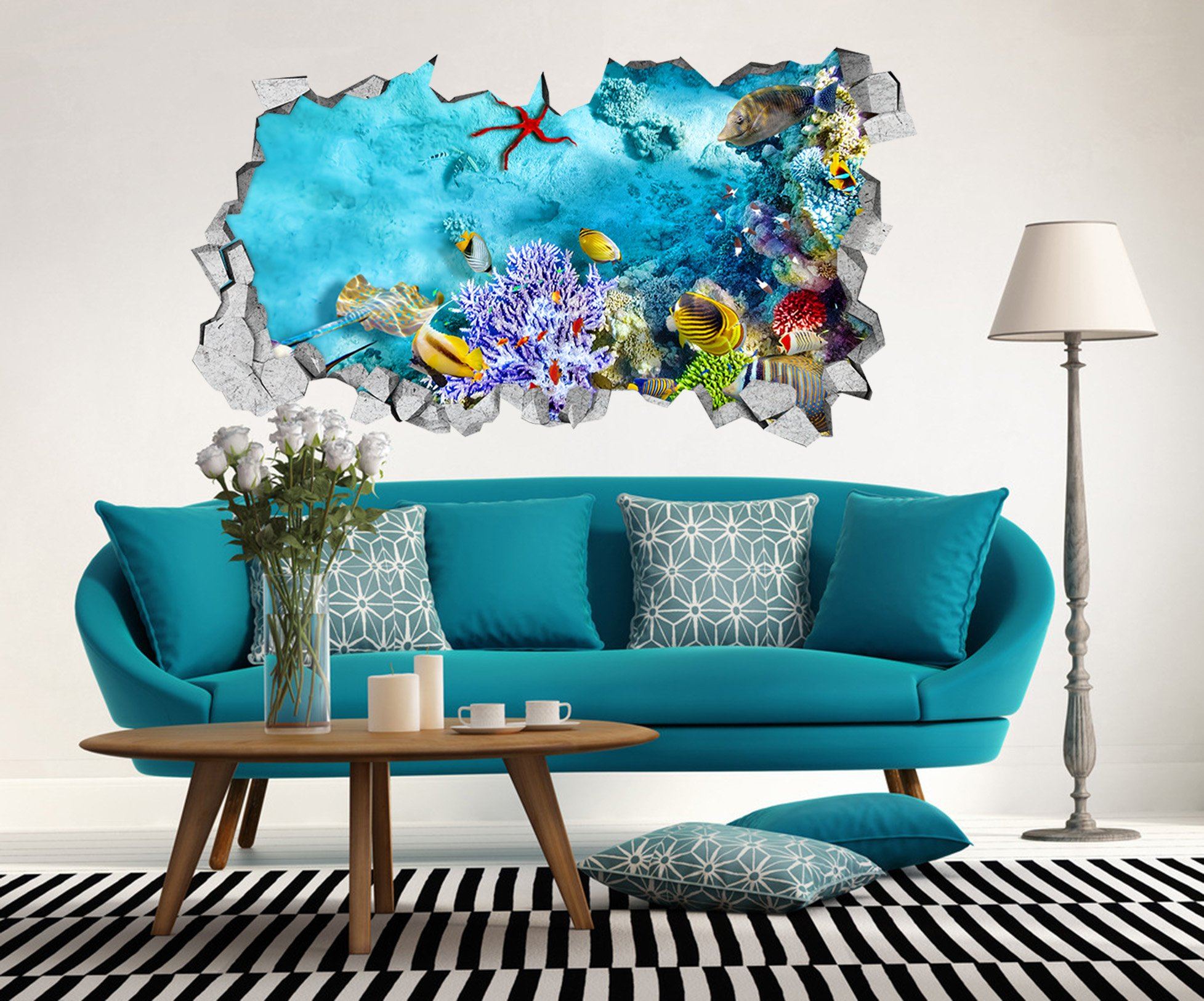 3D Bright Seabed 173 Broken Wall Murals Wallpaper AJ Wallpaper 
