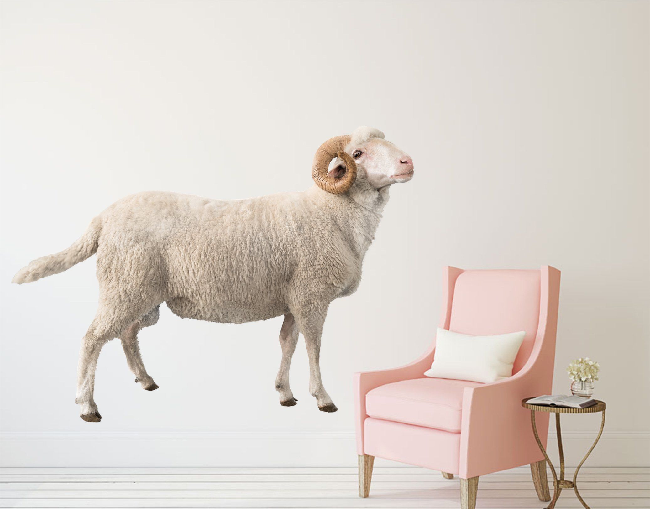 3D Curved Horn 141 Animals Wall Stickers Wallpaper AJ Wallpaper 