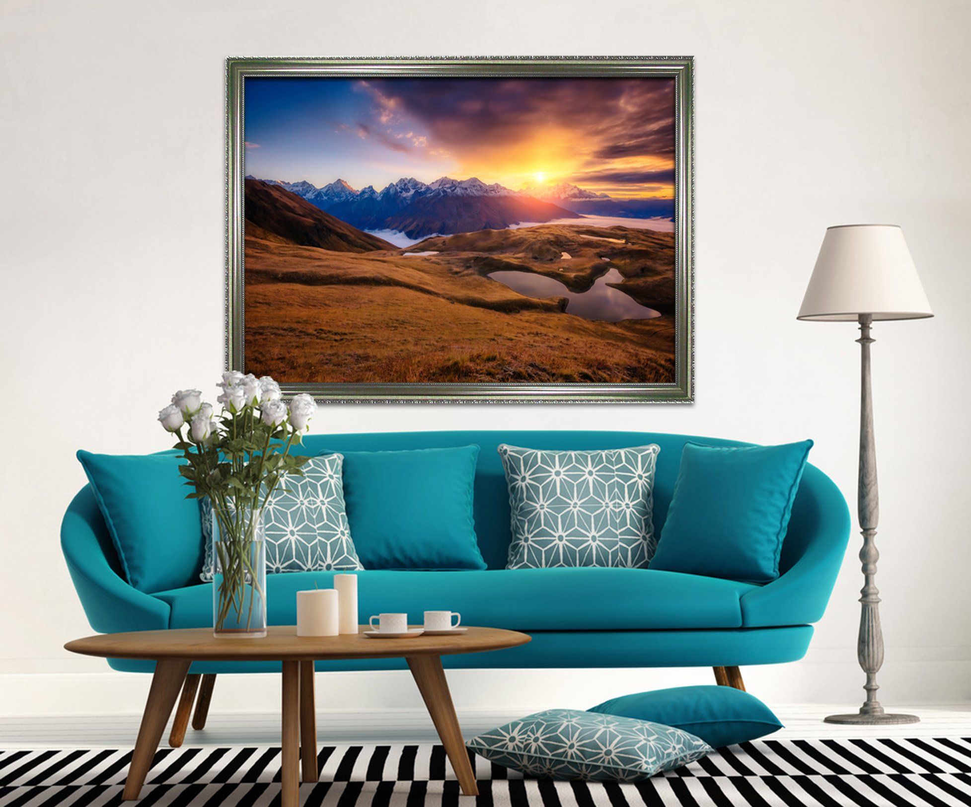 3D Beautiful Sunset 170 Fake Framed Print Painting Wallpaper AJ Creativity Home 