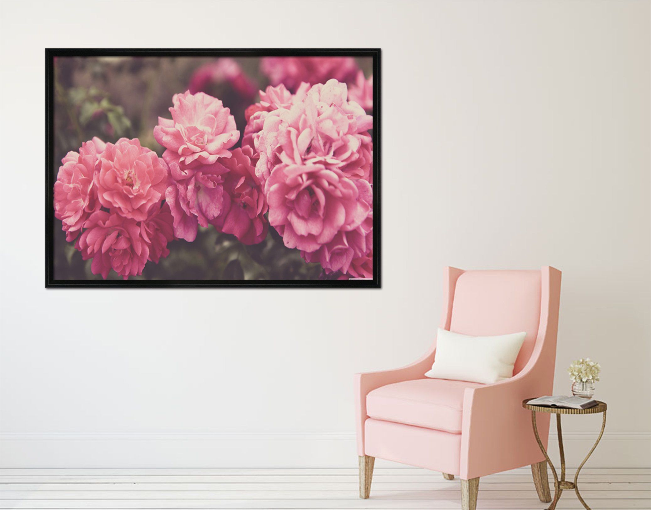 3D Pink Flower 030 Fake Framed Print Painting Wallpaper AJ Creativity Home 