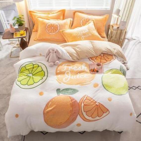 3D Orange 14197 Bed Pillowcases Quilt