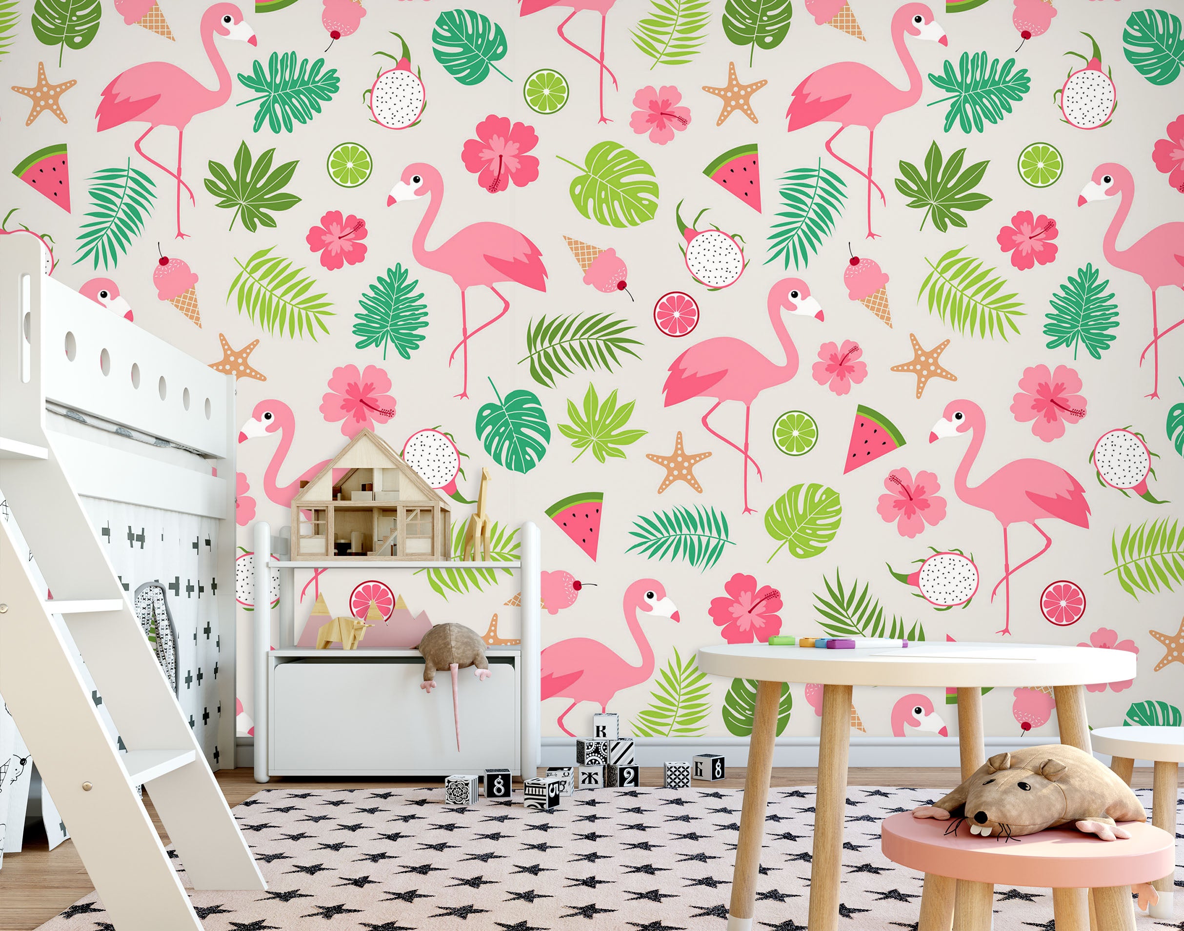 3D Leaves Flamingo 58160 Wall Murals