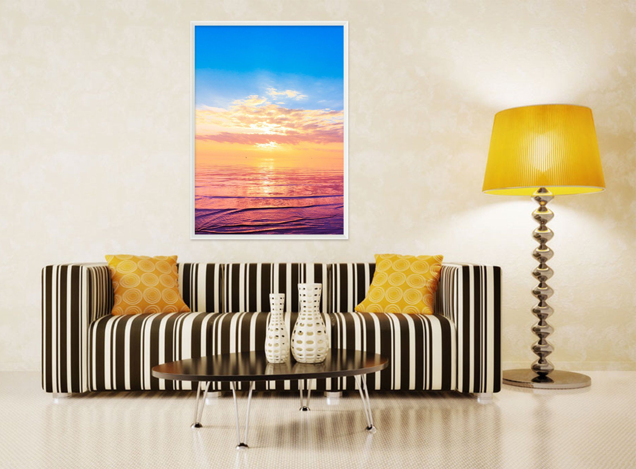 3D Dusk Sea 042 Fake Framed Print Painting Wallpaper AJ Creativity Home 