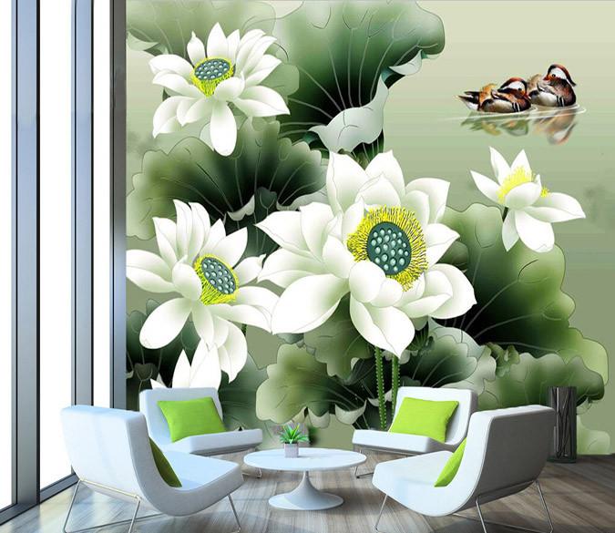 3D Flower large green lake Wallpaper AJ Wallpaper 1 