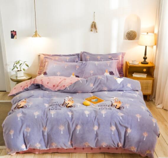 3D Light Purple Mushroom 20104 Bed Pillowcases Quilt