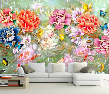 3D Colorful Gorgeous Flowers Butterfly 2 Wallpaper AJ Wallpaper 1 