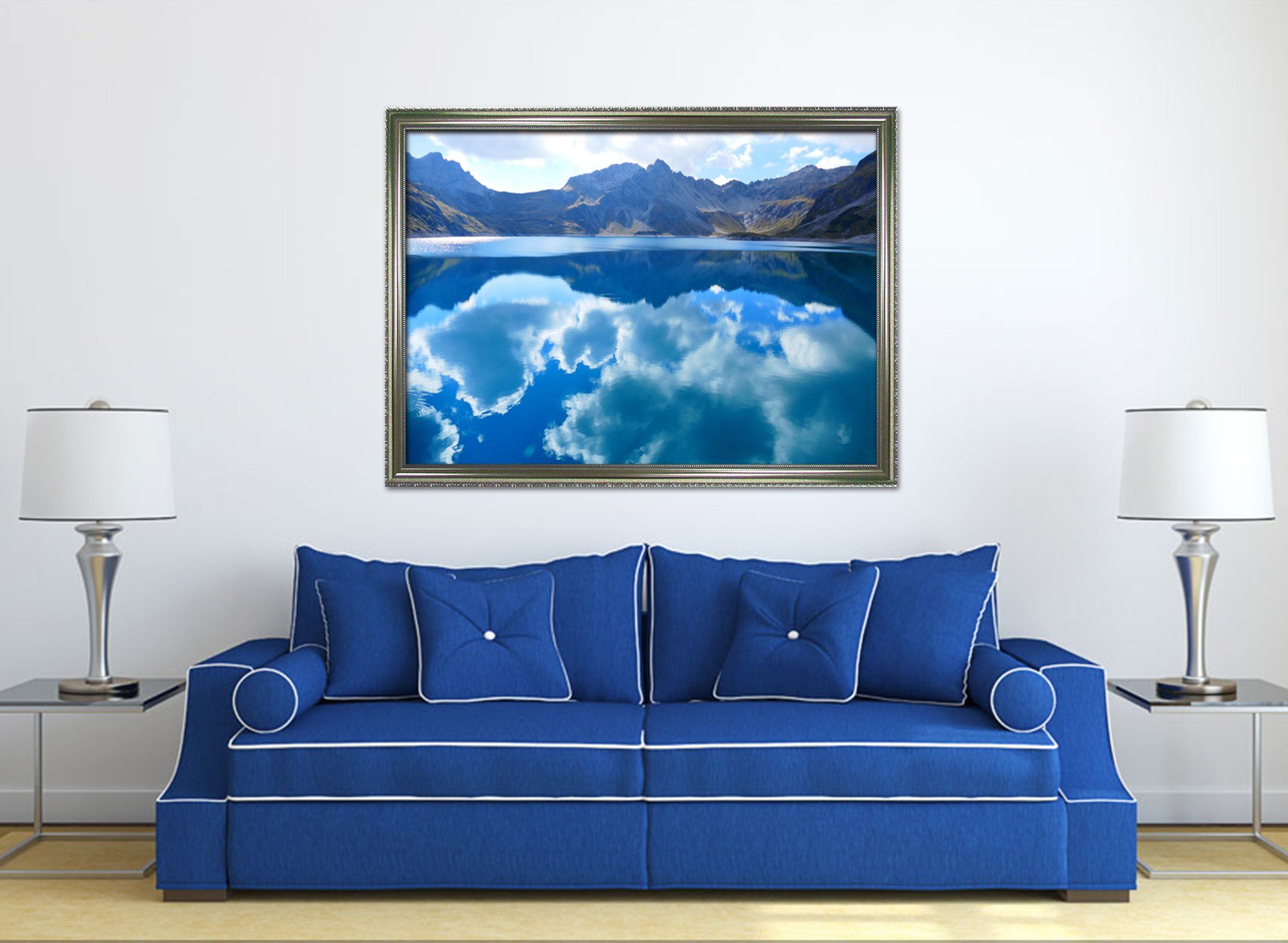 3D Lake Cloud 163 Fake Framed Print Painting Wallpaper AJ Creativity Home 