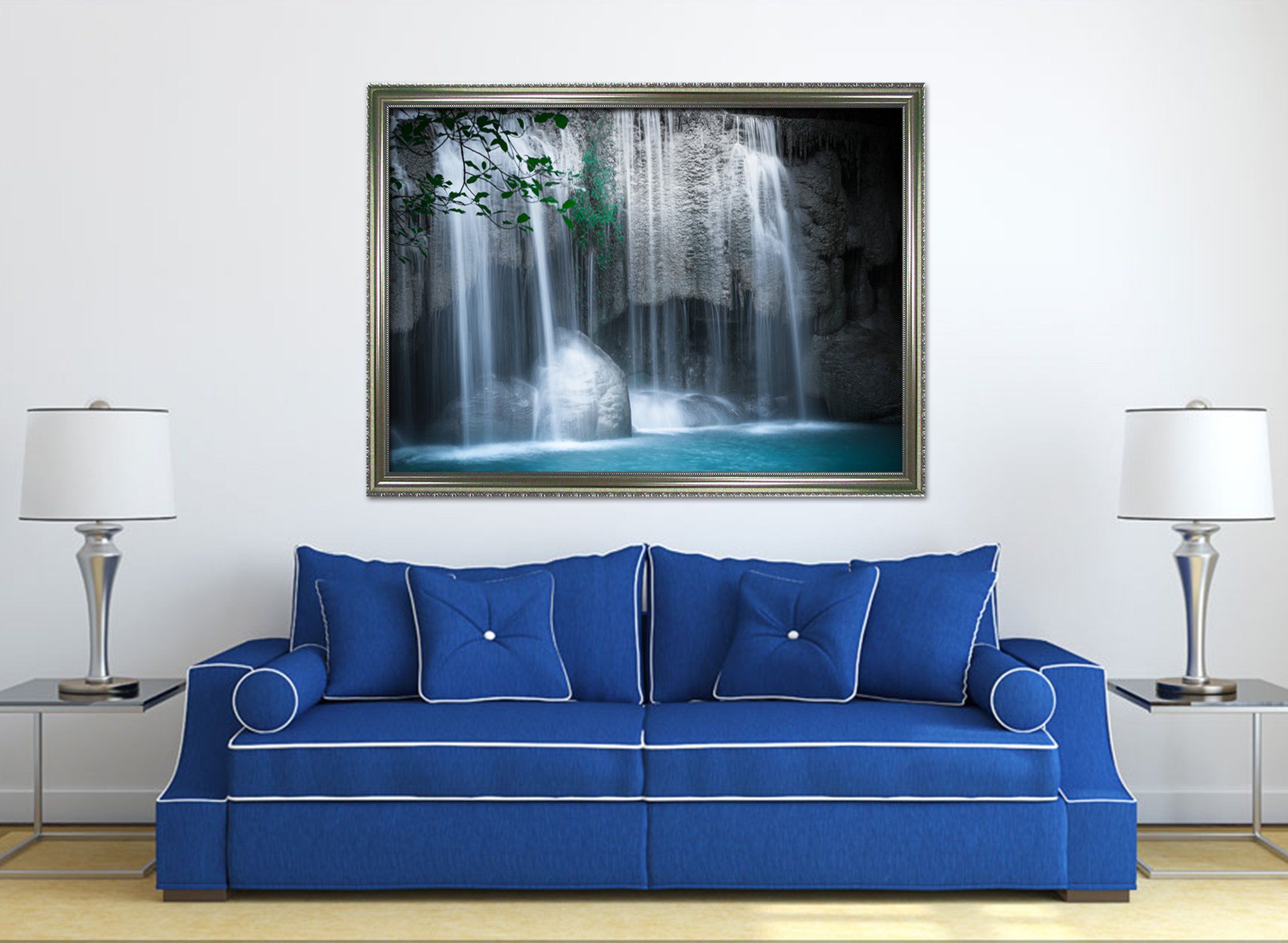 3D Dwarf Waterfall 154 Fake Framed Print Painting Wallpaper AJ Creativity Home 