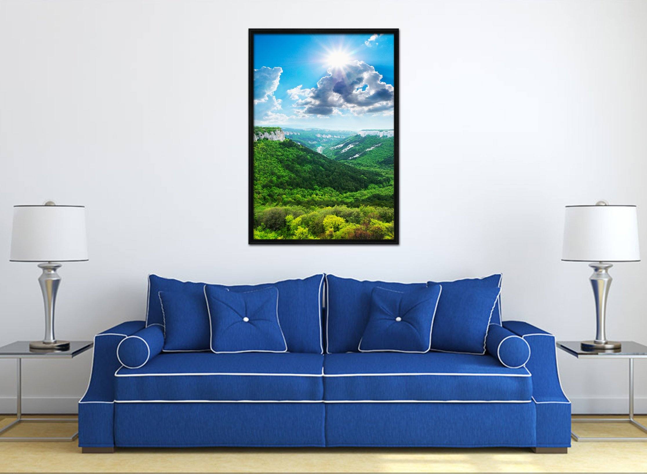 3D Forest Hill 034 Fake Framed Print Painting Wallpaper AJ Creativity Home 