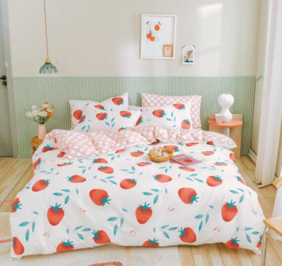 3D Strawberry Pattern 40075 Bed Pillowcases Quilt